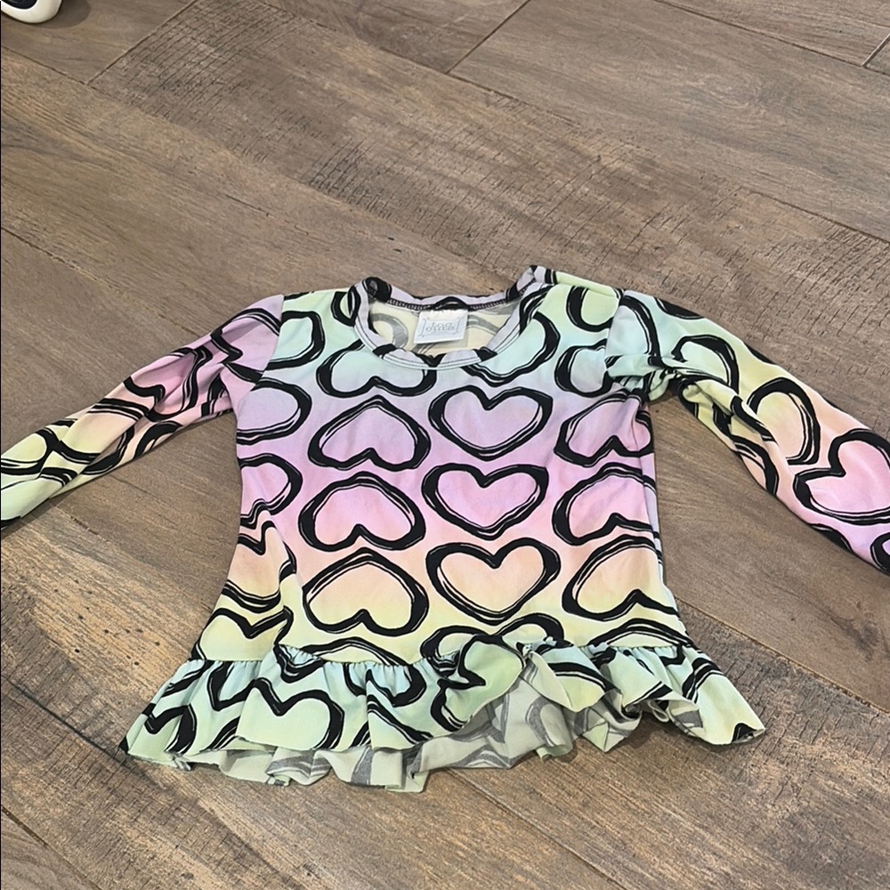 Pastel Heart Pattern Kids Top